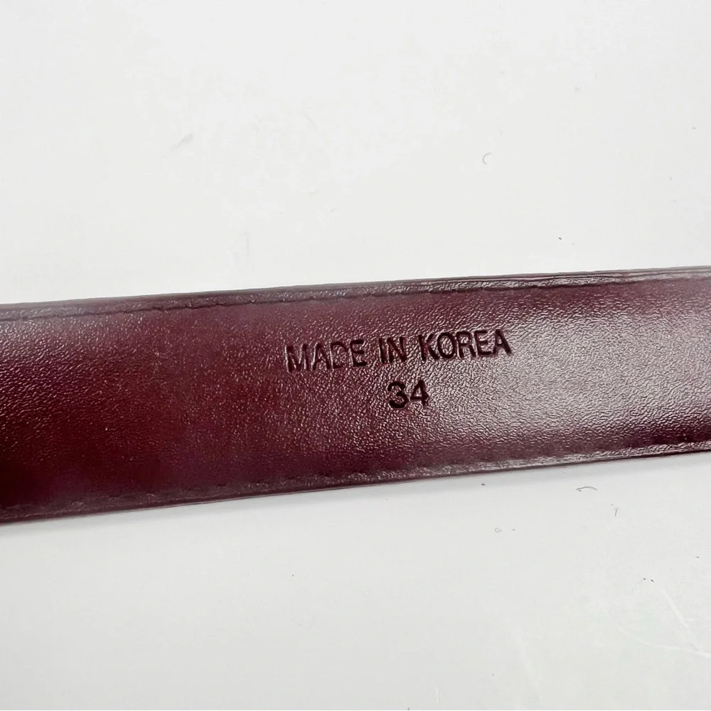 Woman’s Genuine EELSKIN 1” Burgundy Belt Size 34” NWOT